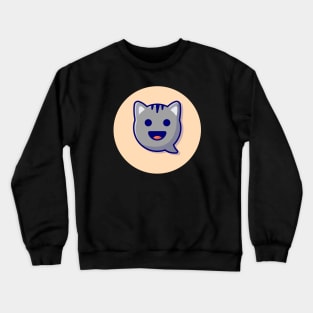 Cute Cat Head Cartoon Vector Icon Illustration (2) Crewneck Sweatshirt